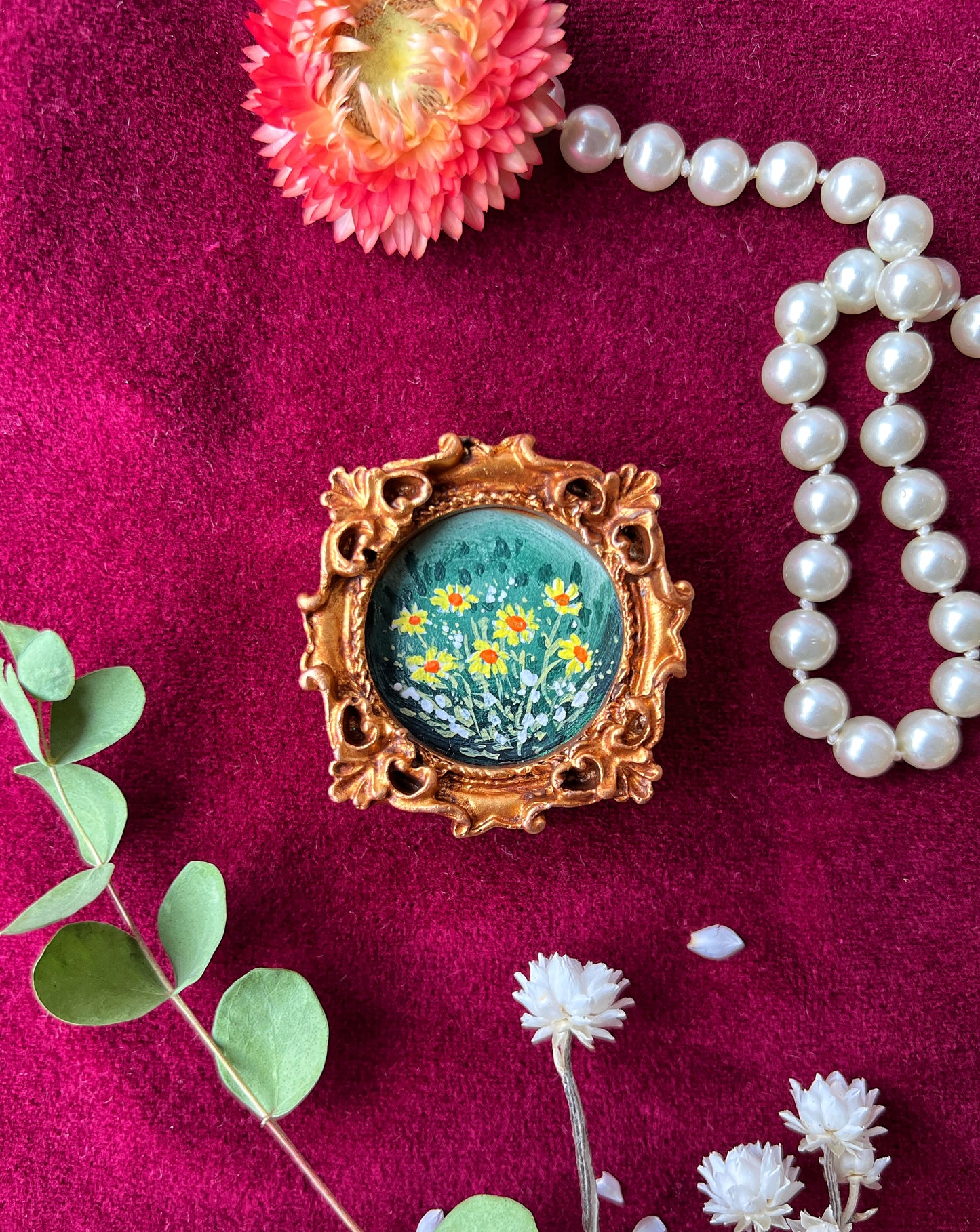 Yellow Daisy Floral Magnet
