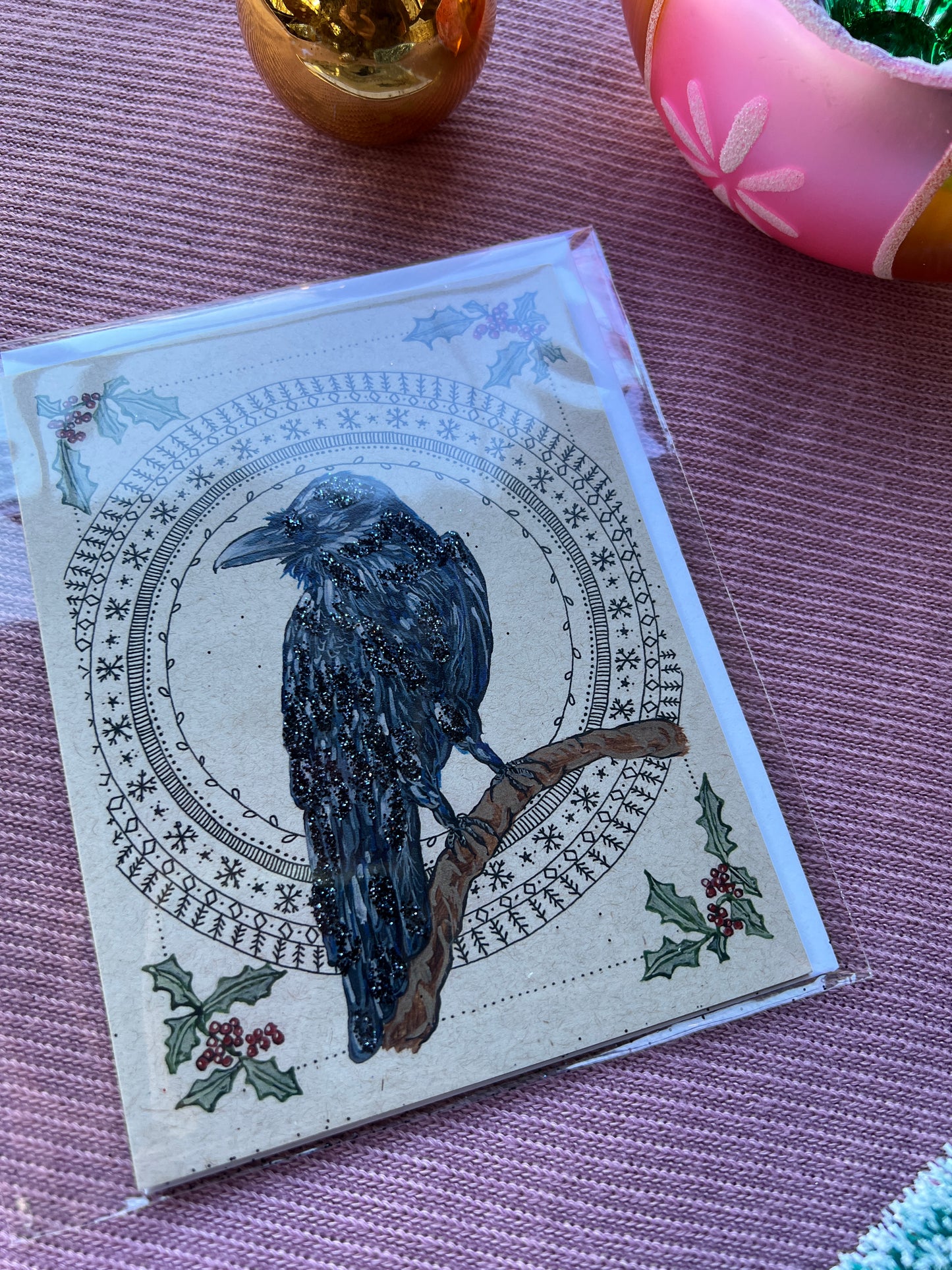 Festive Raven Card