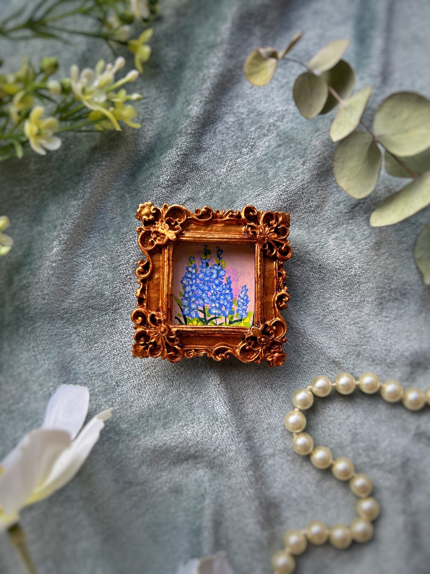 Square Delphinium Magnet