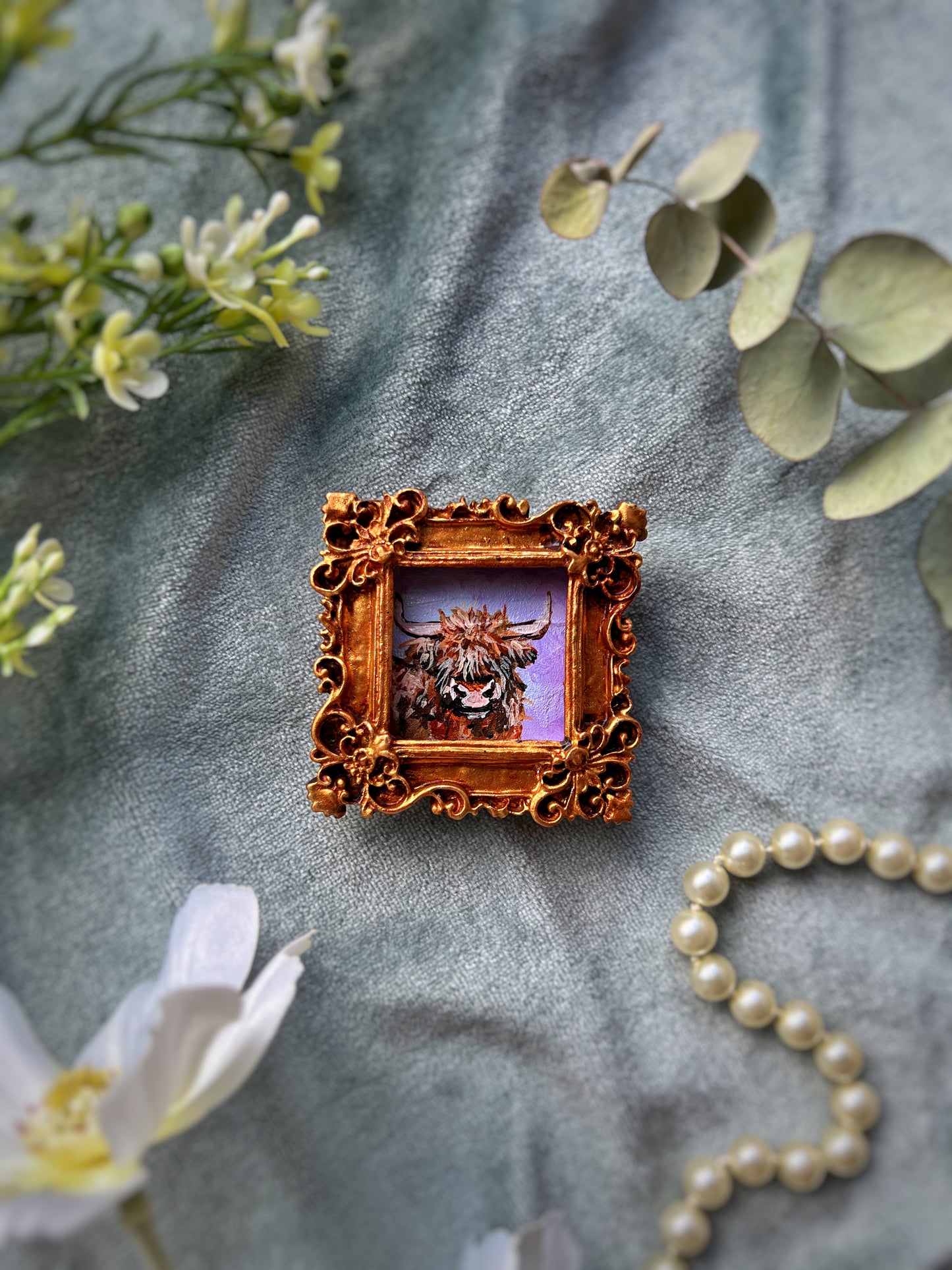 Square Highland Cow Magnet
