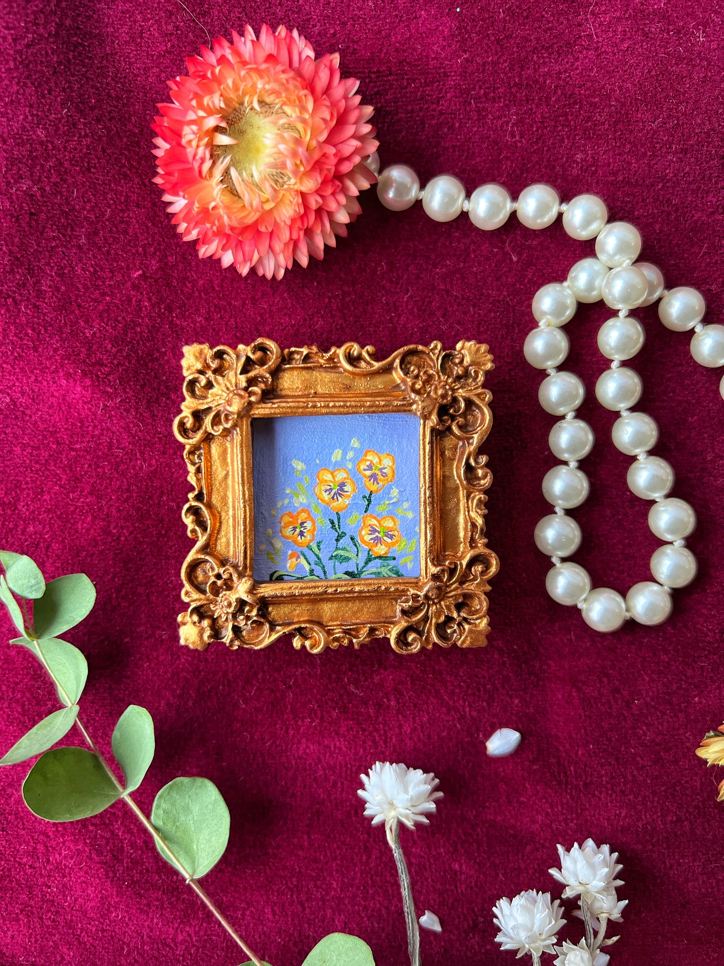 Yellow Pansy Floral Magnet