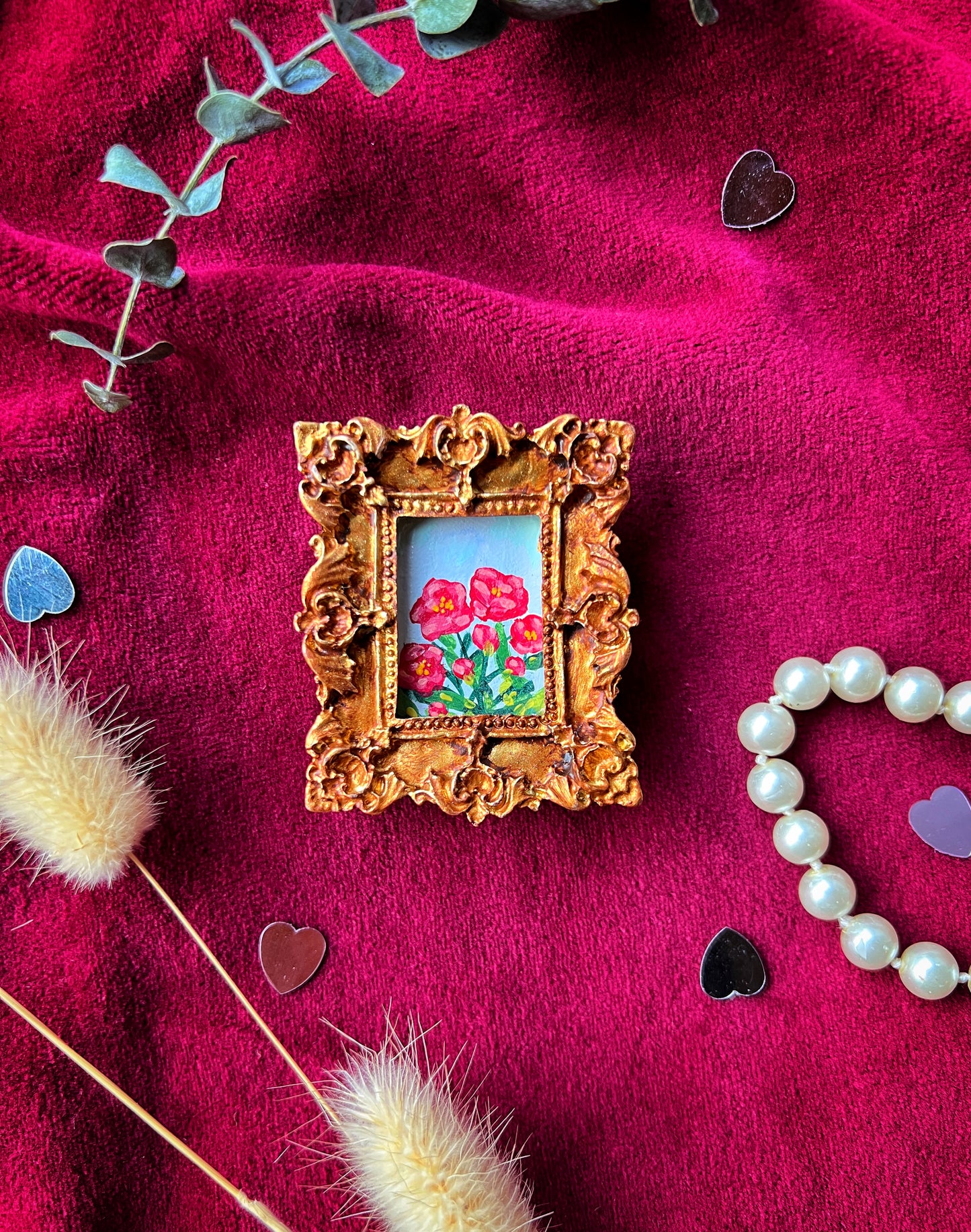 Rectangle Red PeonyMagnet