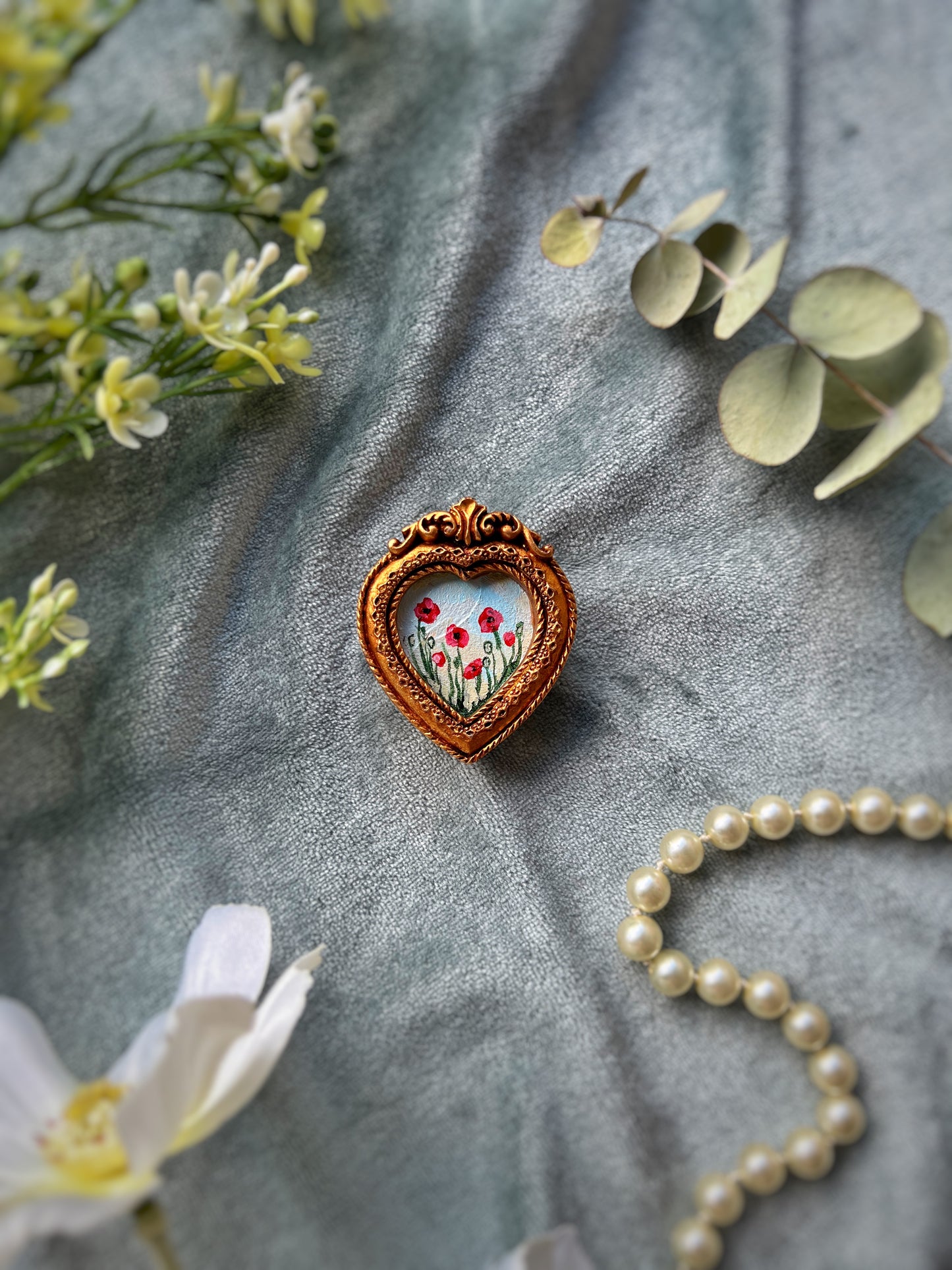 Heart Poppy Magnet