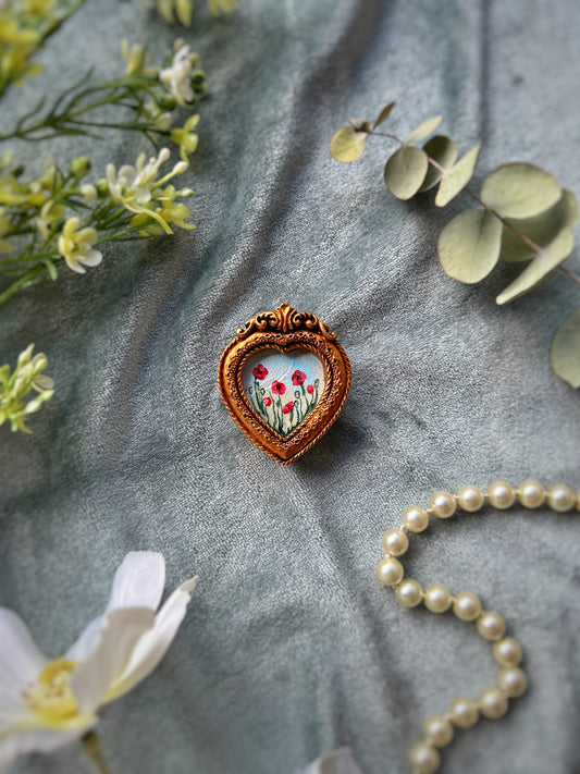 Heart Poppy Magnet