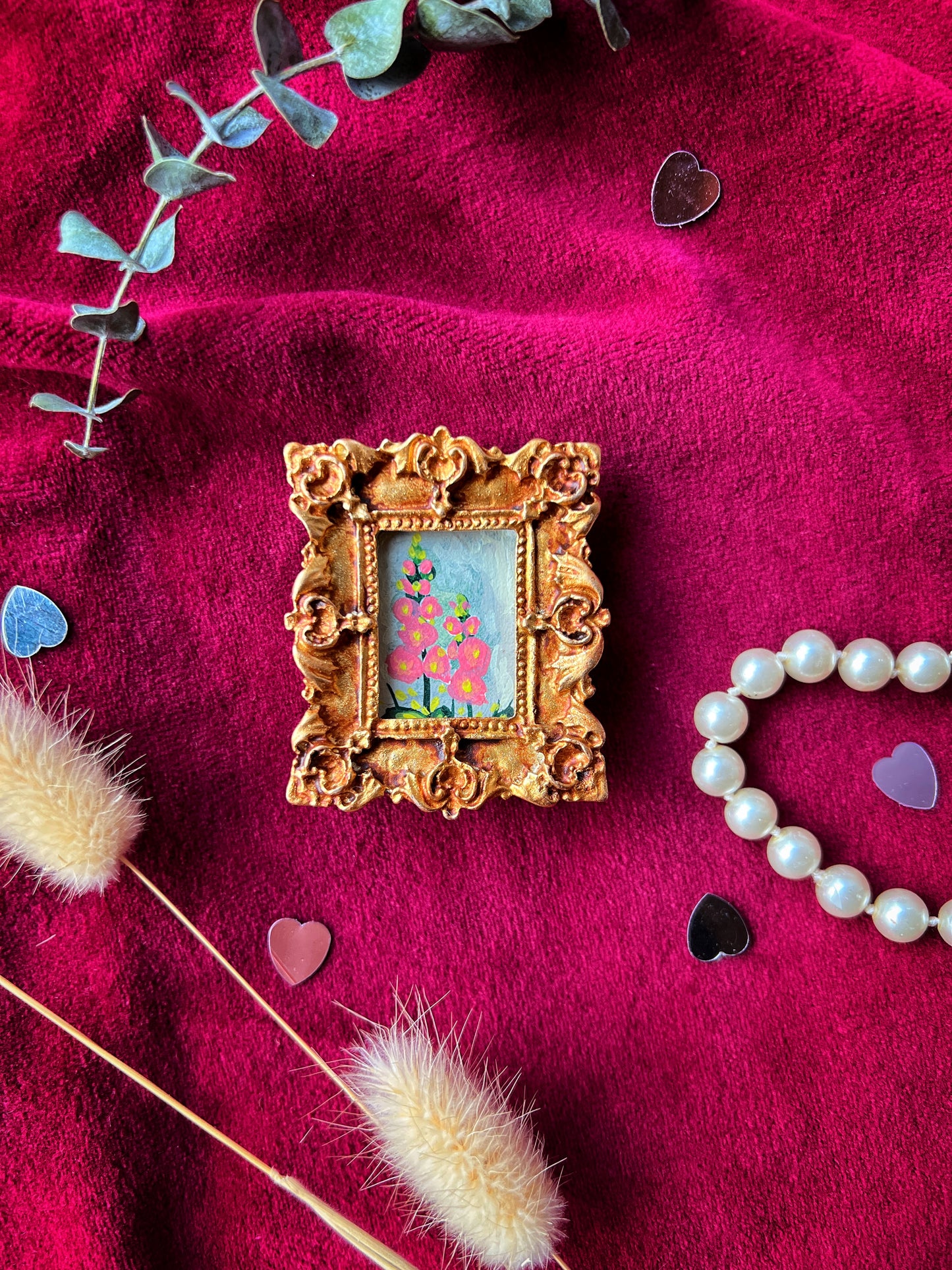 Rectangle Hollyhock Magnet