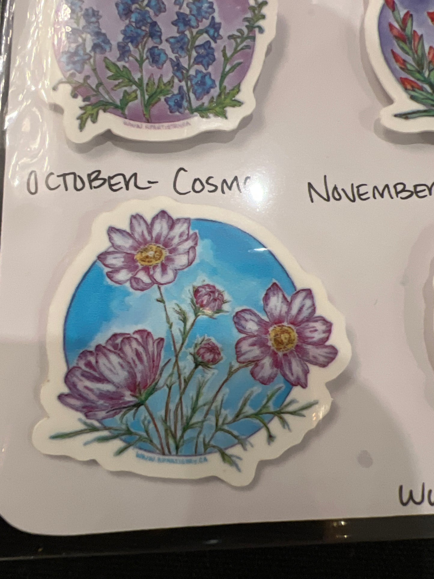 Birth flower sticker