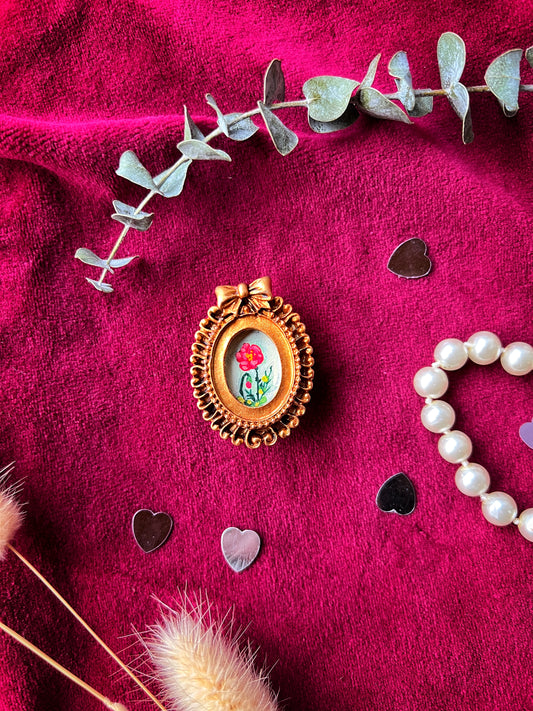 Bow Red Peony Magnet