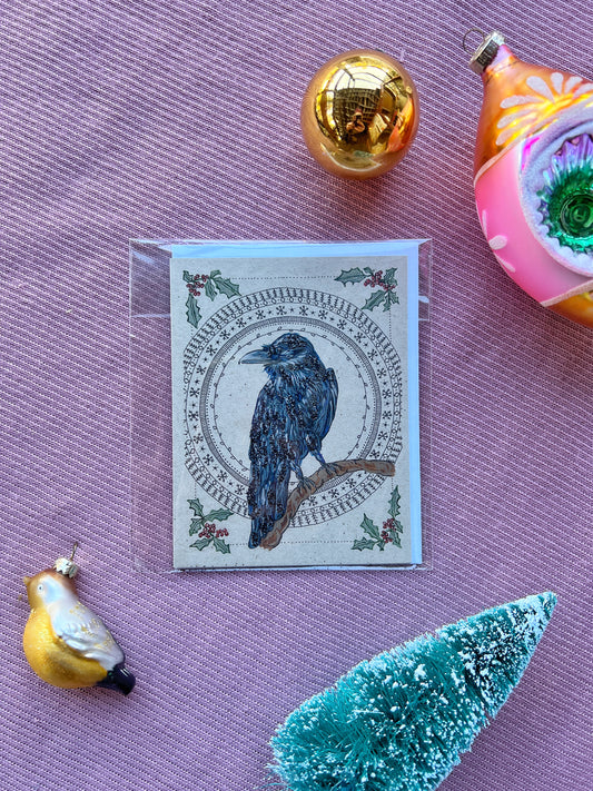 Festive Raven Card