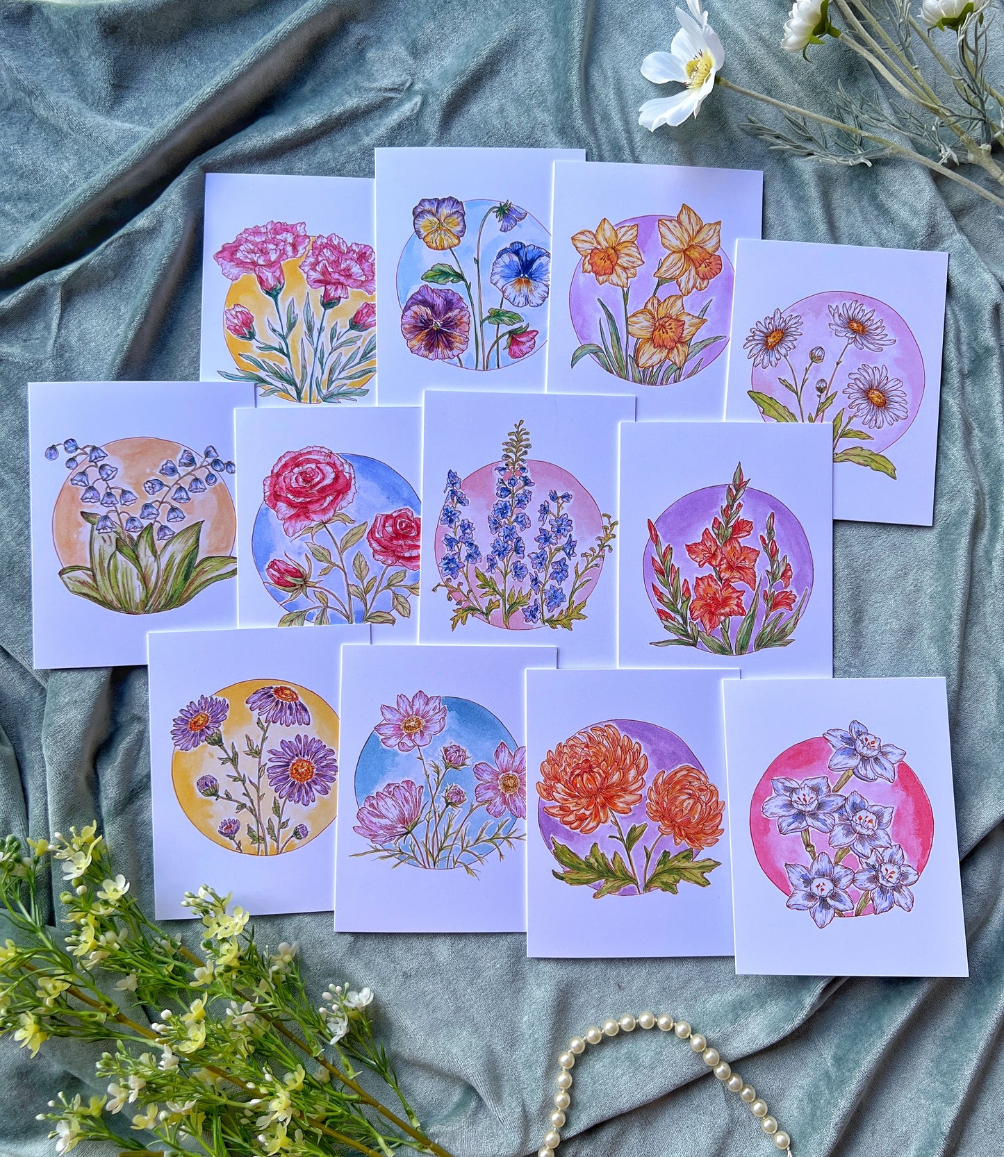 Birth Month Flower Card 12pack