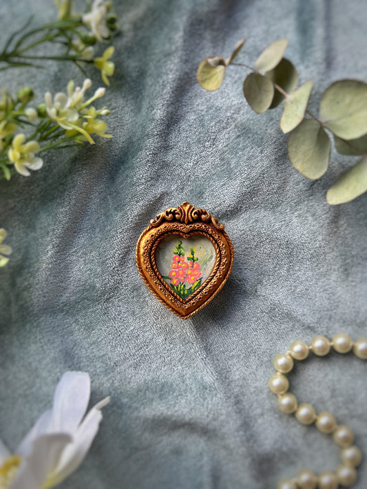 Heart Hollyhock Magnet