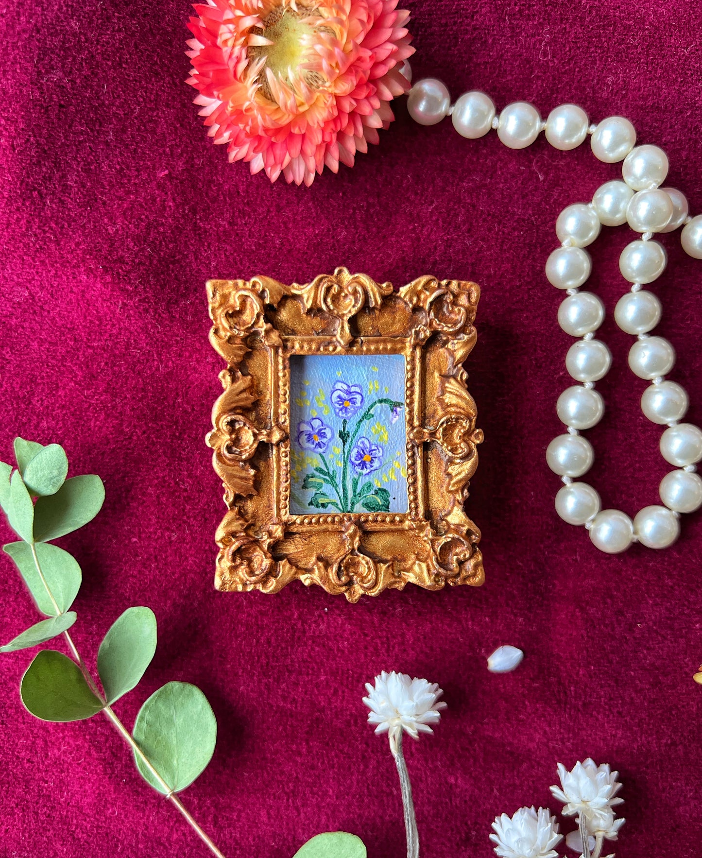 Purple Pansies Floral Magnet