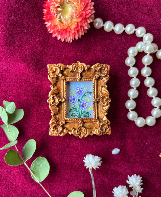 Purple Pansies Floral Magnet