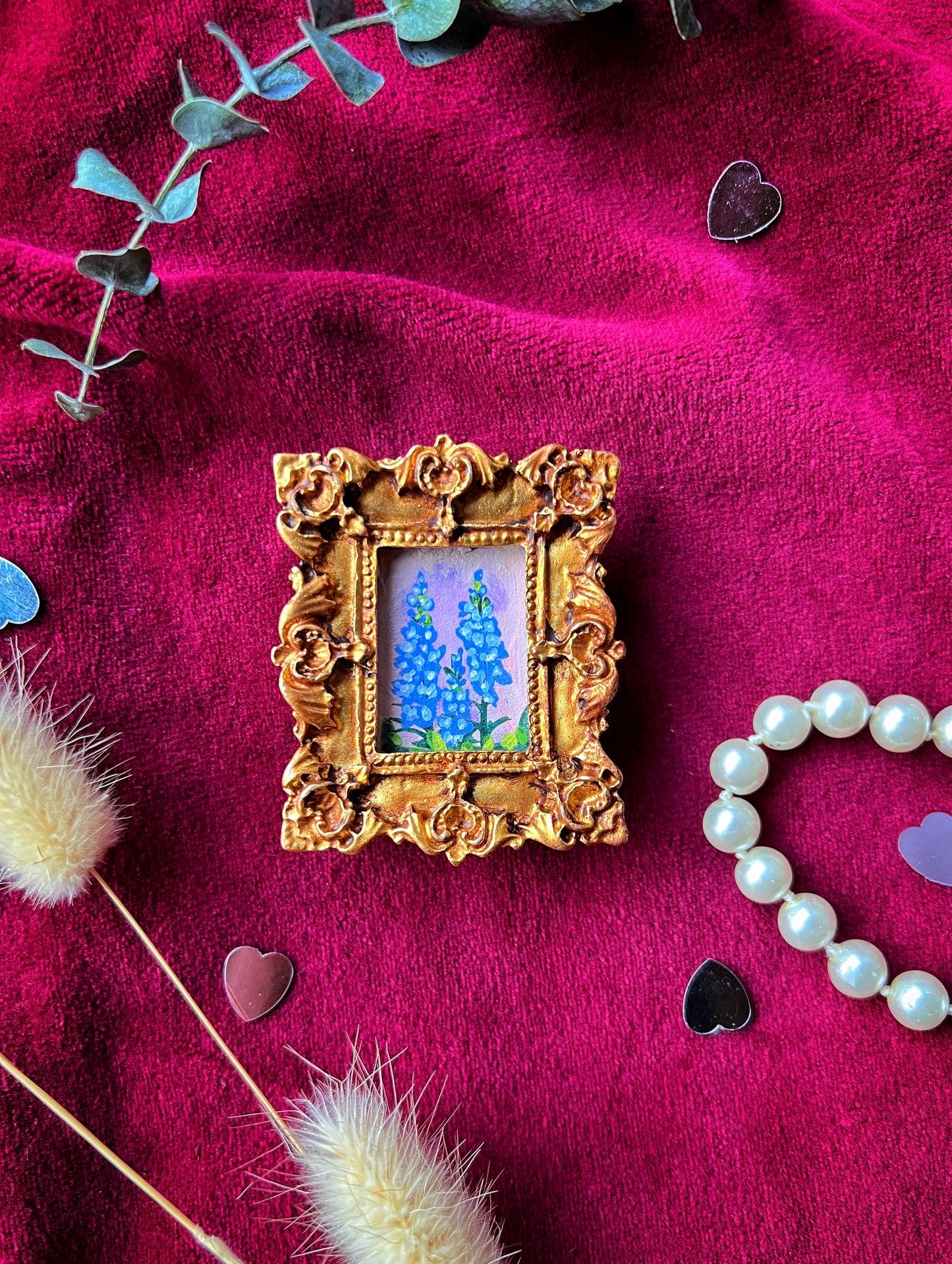 Rectangle Delphinium Magnet