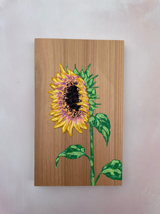 Half Face Textured Sunflower