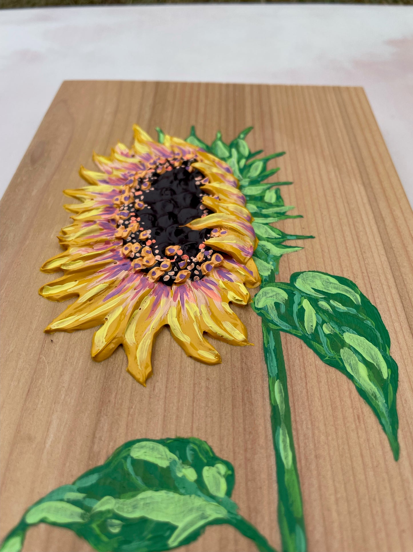 Half Face Textured Sunflower