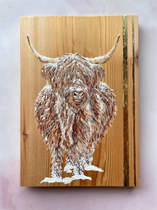 Winter Highland Cow